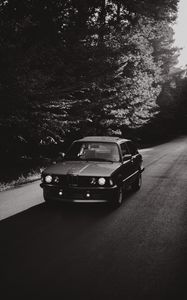 Preview wallpaper bmw, car, bw, road