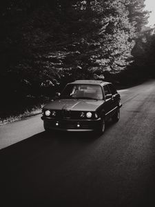 Preview wallpaper bmw, car, bw, road