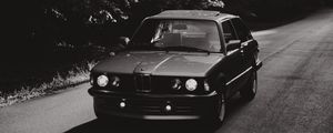 Preview wallpaper bmw, car, bw, road