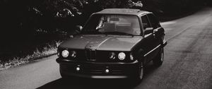Preview wallpaper bmw, car, bw, road