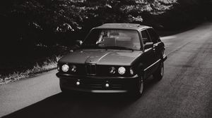 Preview wallpaper bmw, car, bw, road