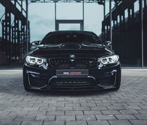 Preview wallpaper bmw, car, front view, black