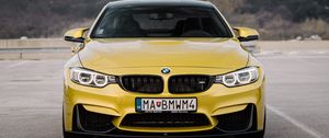 Preview wallpaper bmw, car, front view, yellow