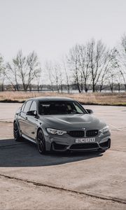 Preview wallpaper bmw, car, front view, gray