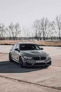 Preview wallpaper bmw, car, front view, gray