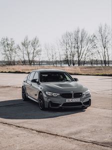 Preview wallpaper bmw, car, front view, gray