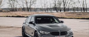 Preview wallpaper bmw, car, front view, gray