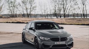 Preview wallpaper bmw, car, front view, gray