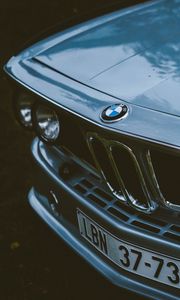 Preview wallpaper bmw, car, gray, old, front view