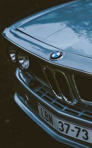 Preview wallpaper bmw, car, gray, old, front view