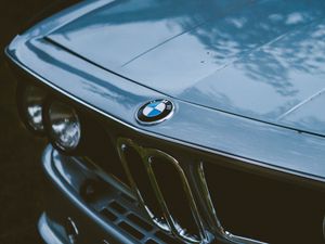 Preview wallpaper bmw, car, gray, old, front view