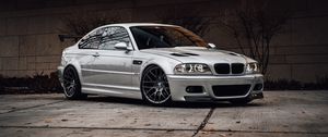Preview wallpaper bmw, car, gray, side view