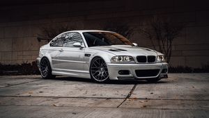 Preview wallpaper bmw, car, gray, side view