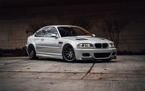 Preview wallpaper bmw, car, gray, side view