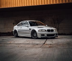 Preview wallpaper bmw, car, gray, side view