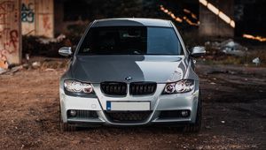 Preview wallpaper bmw, car, gray