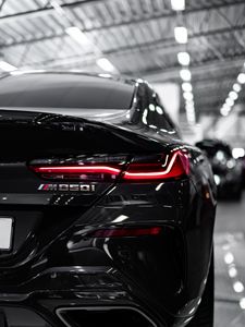 Preview wallpaper bmw, car, headlight, rear view