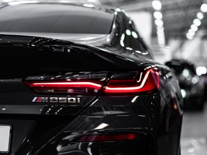 Preview wallpaper bmw, car, headlight, rear view