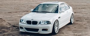 Preview wallpaper bmw, car, headlights, glow, white