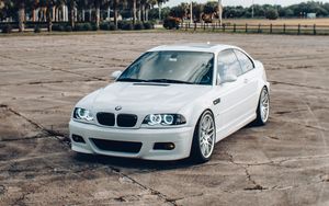 Preview wallpaper bmw, car, headlights, glow, white