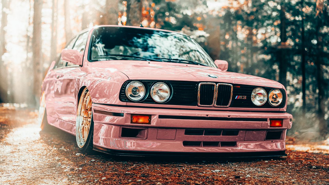 Wallpaper bmw, car, pink, tuning