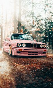 Preview wallpaper bmw, car, pink, tuning