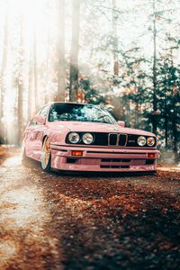 Preview wallpaper bmw, car, pink, tuning