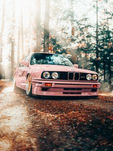 Preview wallpaper bmw, car, pink, tuning