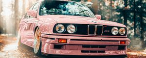 Preview wallpaper bmw, car, pink, tuning