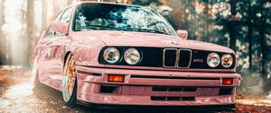 Preview wallpaper bmw, car, pink, tuning