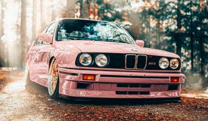 Preview wallpaper bmw, car, pink, tuning