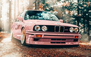 Preview wallpaper bmw, car, pink, tuning