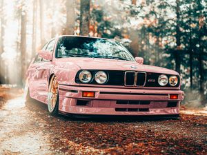 Preview wallpaper bmw, car, pink, tuning