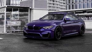 Preview wallpaper bmw, car, purple, parking