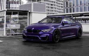 Preview wallpaper bmw, car, purple, parking