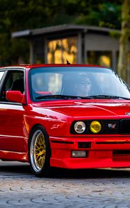Preview wallpaper bmw, car, red, front view