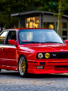 Preview wallpaper bmw, car, red, front view