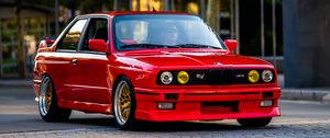 Preview wallpaper bmw, car, red, front view