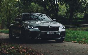 Preview wallpaper bmw, car, side view, road, transport
