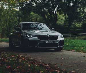 Preview wallpaper bmw, car, side view, road, transport