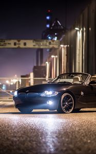 Preview wallpaper bmw, car, sports car, black, headlight, glow