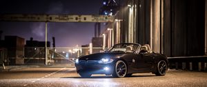 Preview wallpaper bmw, car, sports car, black, headlight, glow