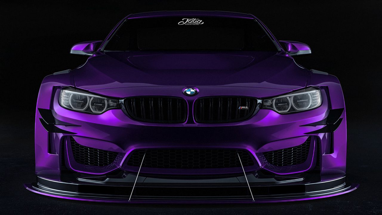 Wallpaper bmw, car, sportscar, purple, front view