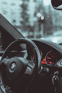 Preview wallpaper bmw, car, steering wheel, speedometer