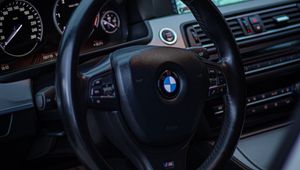 Preview wallpaper bmw, car, steering wheel, control panel, salon