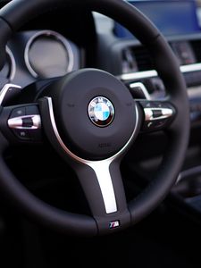 Preview wallpaper bmw, car, steering wheel