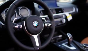 Preview wallpaper bmw, car, steering wheel