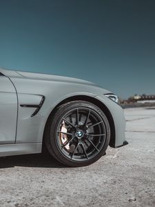 Preview wallpaper bmw, car, wheel, gray