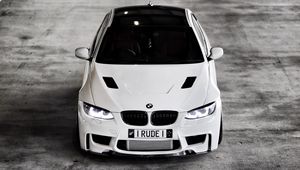 Preview wallpaper bmw, car, white, sports, top view