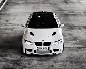 Preview wallpaper bmw, car, white, sports, top view